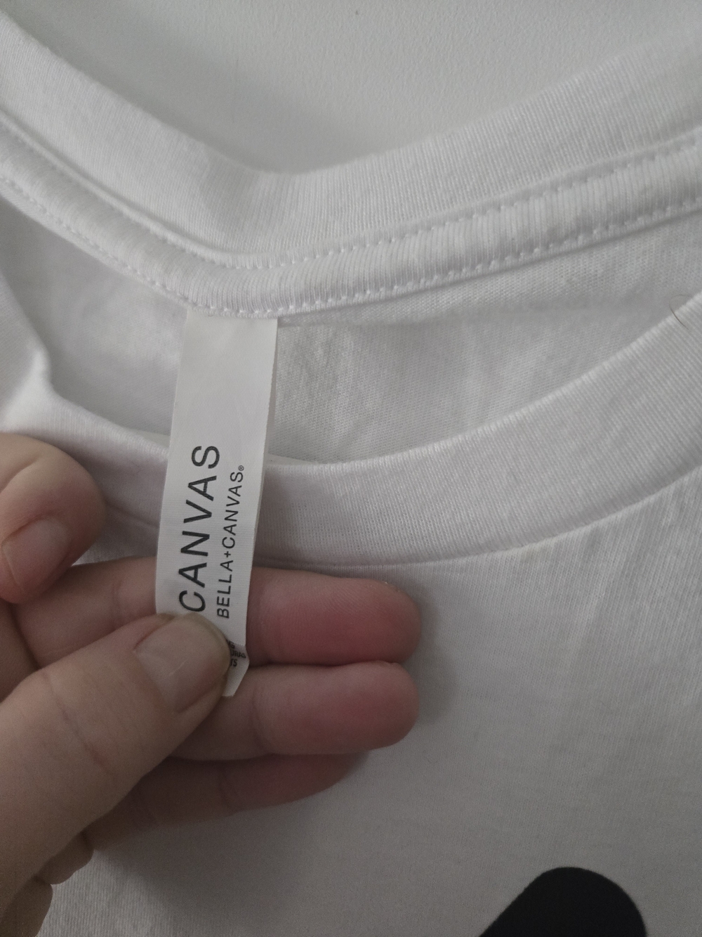 Bella Canvas White Short Sleeve Tee with Black Graphic - Picture 6 of 7